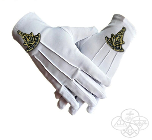 Masonic Mastery in Thread: High-Quality Polyester Embroidered Masters Gloves